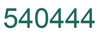 Number 540444 green image
