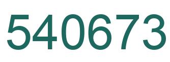 Number 540673 green image