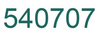 Number 540707 green image