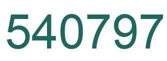 Number 540797 green image