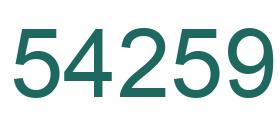 Number 54259 green image