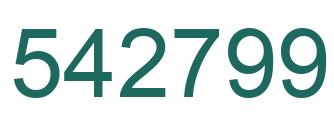 Number 542799 green image