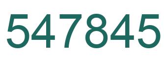 Number 547845 green image