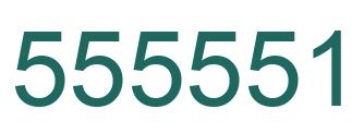 Number 555551 green image