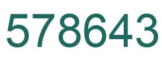 Number 578643 green image