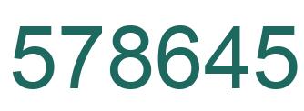 Number 578645 green image