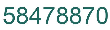 Number 58478870 green image