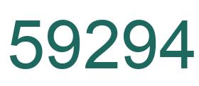 Number 59294 green image