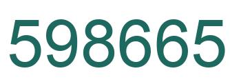 Number 598665 green image