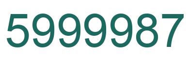 Number 5999987 green image