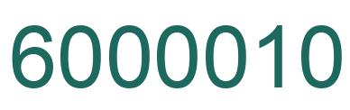 Number 6000010 green image