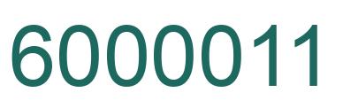 Number 6000011 green image