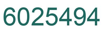 Number 6025494 green image