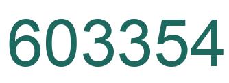 Number 603354 green image