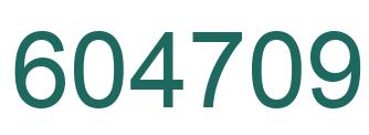 Number 604709 green image
