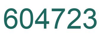 Number 604723 green image