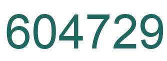Number 604729 green image