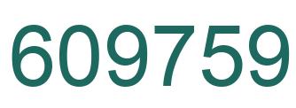 Number 609759 green image