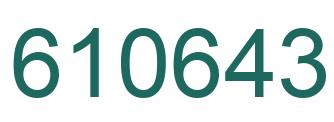 Number 610643 green image