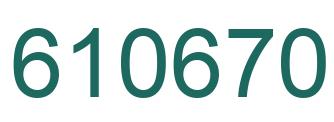 Number 610670 green image
