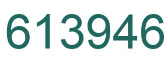 Number 613946 green image