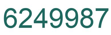 Number 6249987 green image