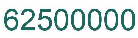 Number 62500000 green image