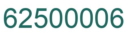 Number 62500006 green image