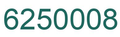 Number 6250008 green image