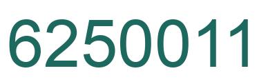 Number 6250011 green image