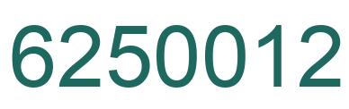 Number 6250012 green image