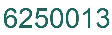Number 6250013 green image