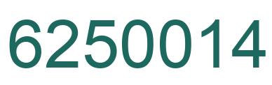 Number 6250014 green image