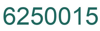 Number 6250015 green image
