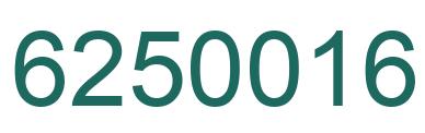 Number 6250016 green image