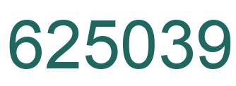 Number 625039 green image
