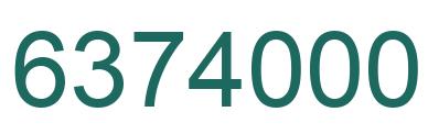Number 6374000 green image