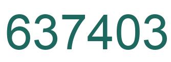 Number 637403 green image