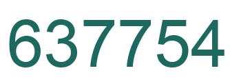 Number 637754 green image