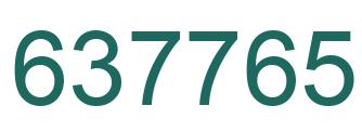 Number 637765 green image