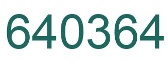 Number 640364 green image