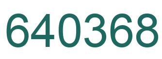 Number 640368 green image