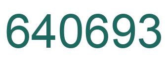 Number 640693 green image