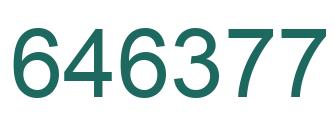 Number 646377 green image