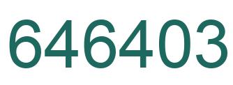Number 646403 green image