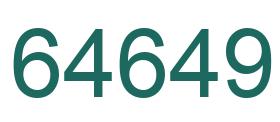 Zahl 64649 grün bild