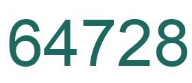 Number 64728 green image