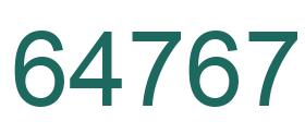 Número 64767 imagen verde