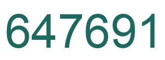Number 647691 green image