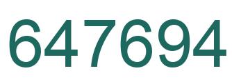 Number 647694 green image